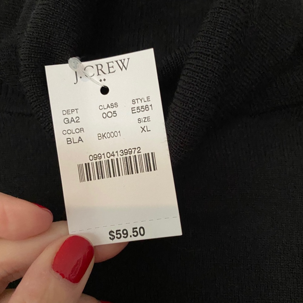 Black Merino Wool Turtleneck, NWT - Picture 3 of 3